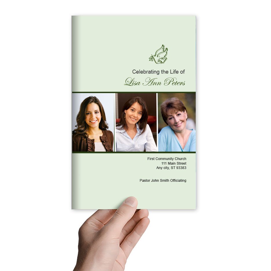 Modern Dove Funeral Program Template - The Funeral Program Site