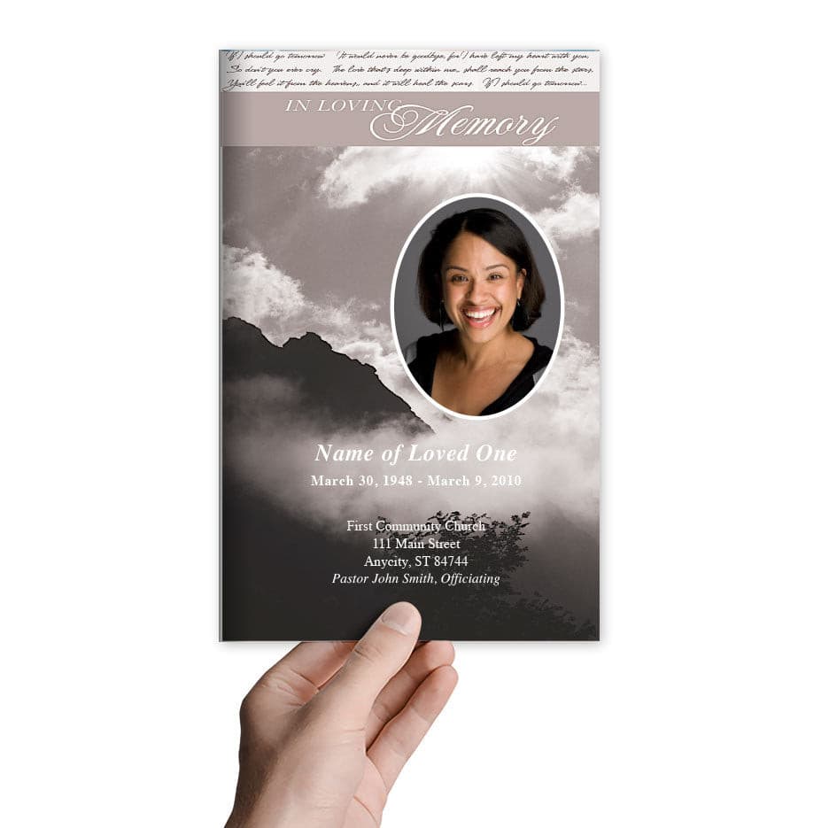 Mountain Funeral Program Template - The Funeral Program Site