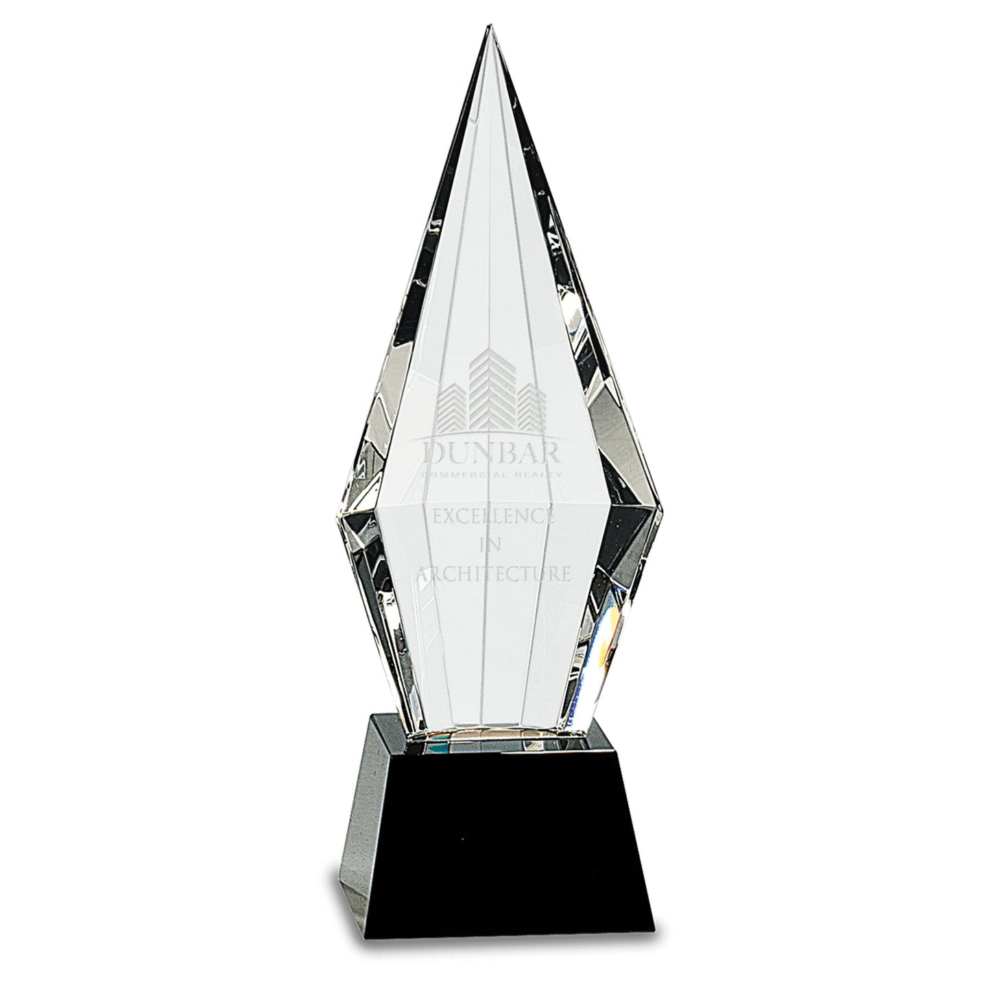 Obelisk Facet Crystal on Black Pedestal Base - Celebrate Prints