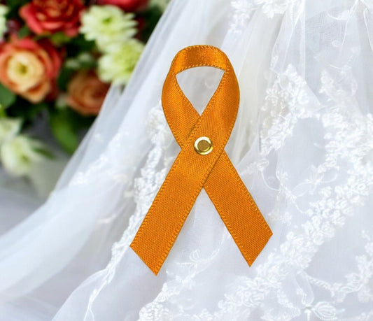 Orange Cancer Ribbon, Awareness Ribbons (No Personalization) - Pack of 10 - Celebrate Prints