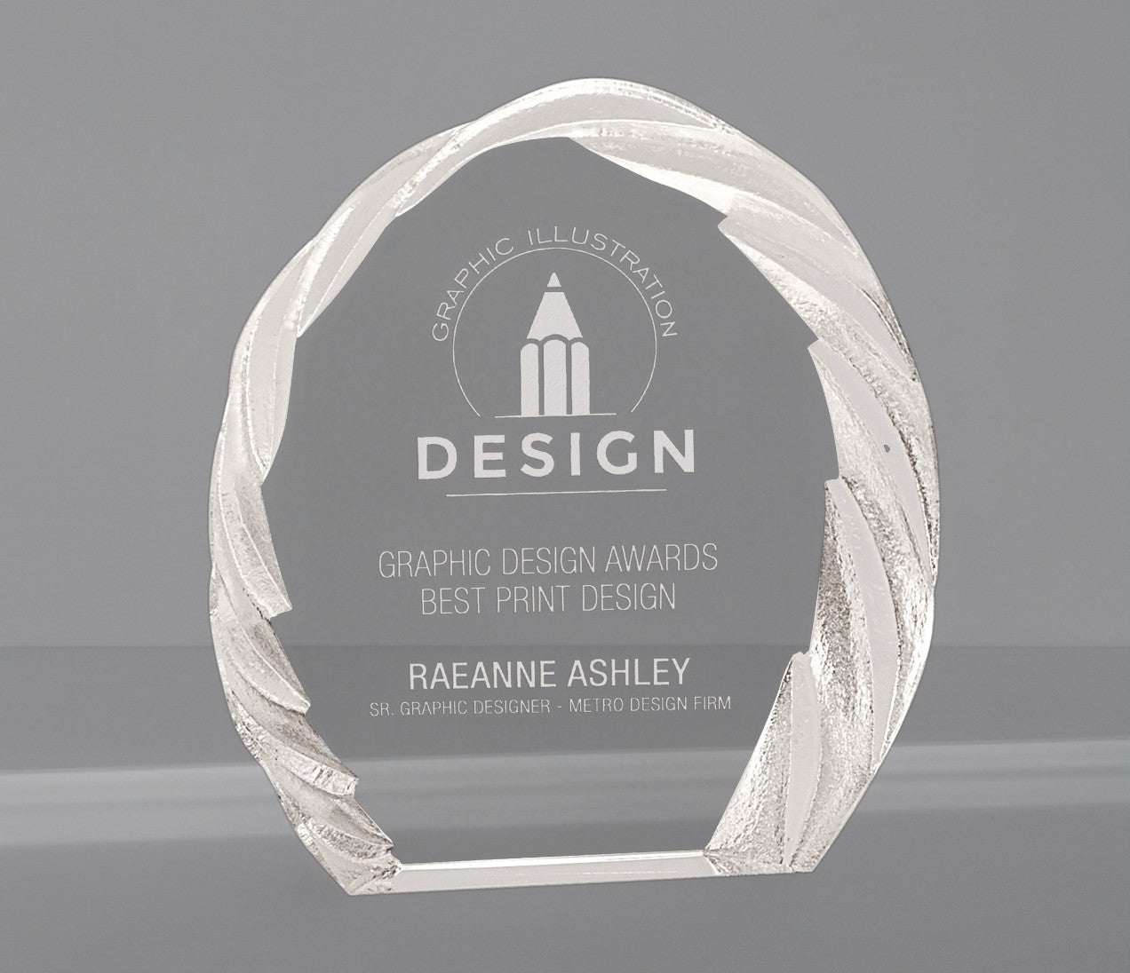 Oval Crystal with Decorative Edge - Celebrate Prints