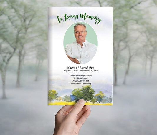 Panorama Funeral Program Template - The Funeral Program Site