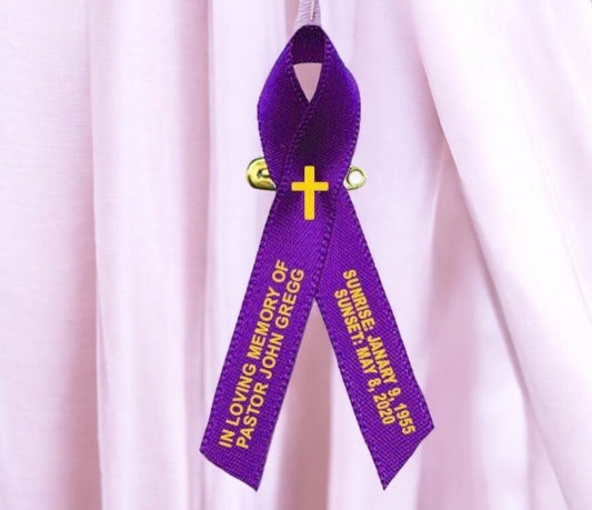 Pastor Religious Faith Awareness Ribbons Personalized - Pack of 10 - Celebrate Prints