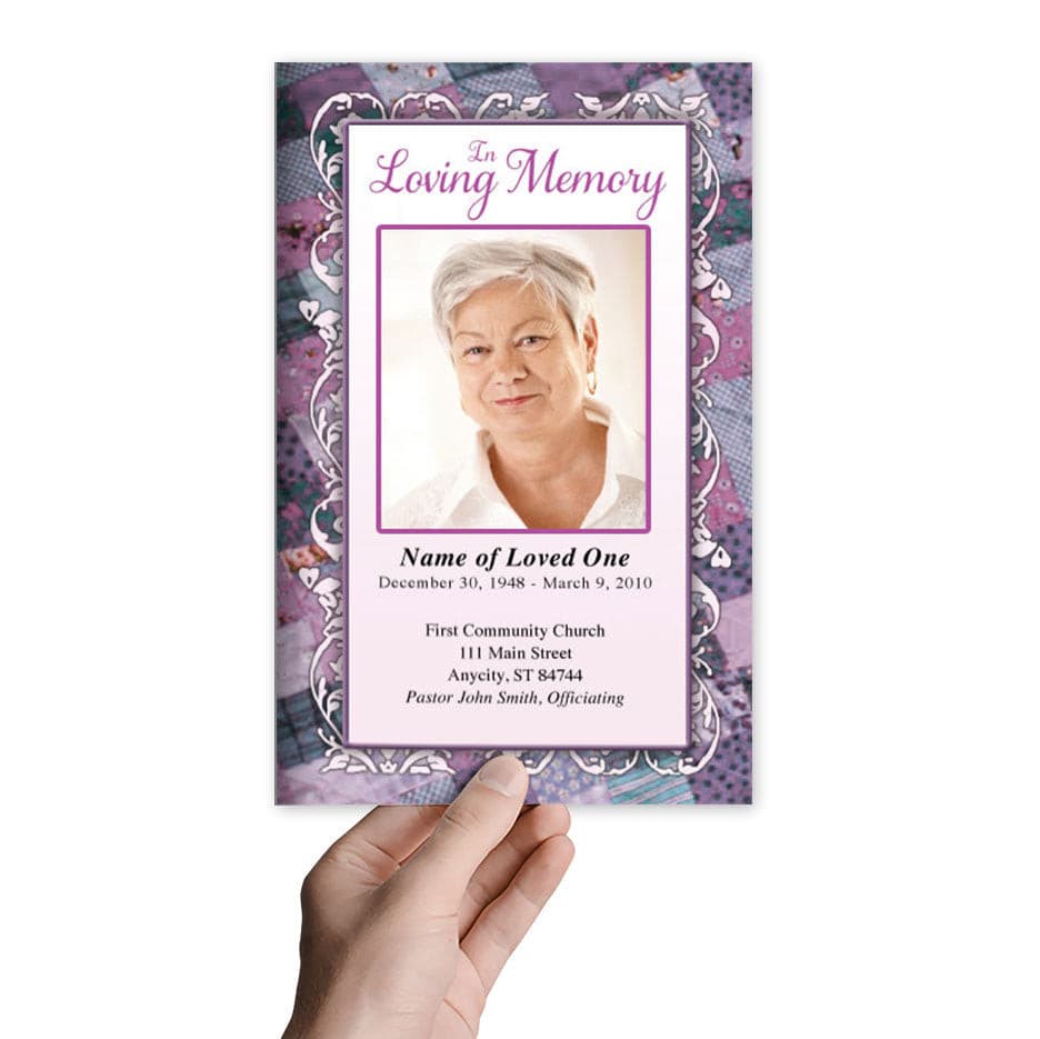 Patchwork Funeral Program Template - The Funeral Program Site