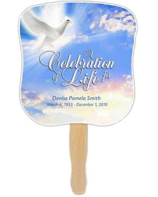 Peace Personalized Hour Glass Memorial Fan (Pack of 10) - Celebrate Prints