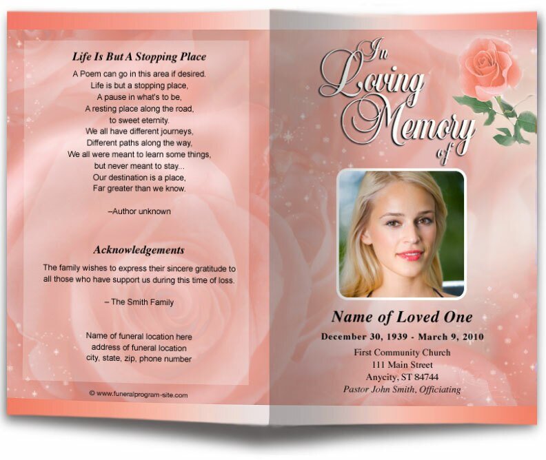 Petals Funeral Program Template - The Funeral Program Site