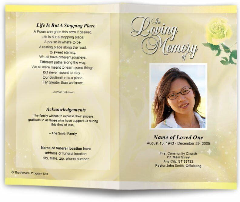 Petals Funeral Program Template - The Funeral Program Site