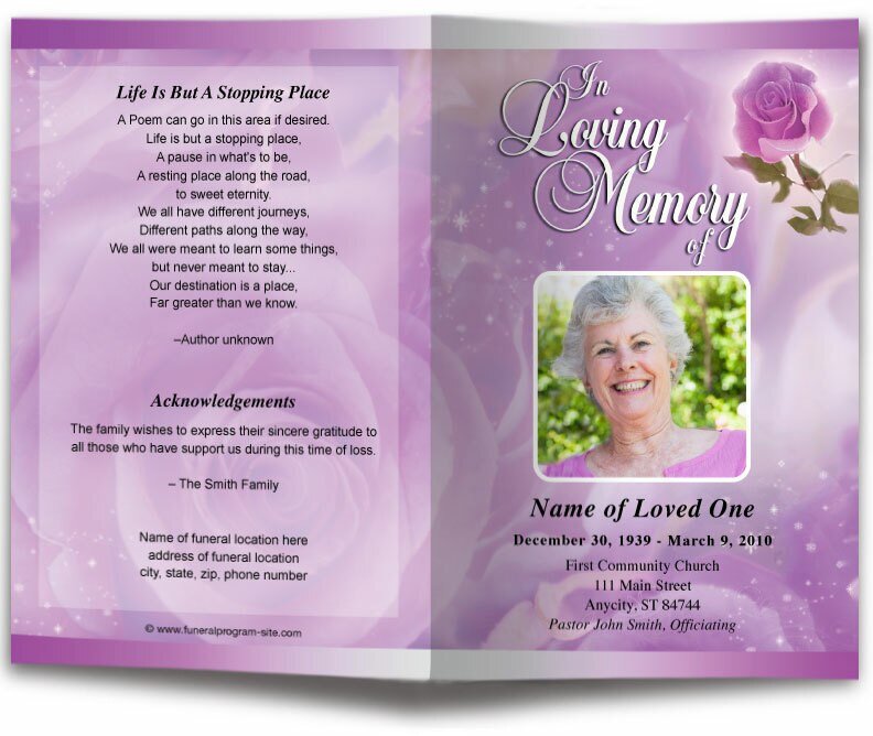 Petals Funeral Program Template - The Funeral Program Site
