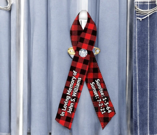 Plaid Memorial Awareness Ribbon - Pack of 10 - Celebrate Prints