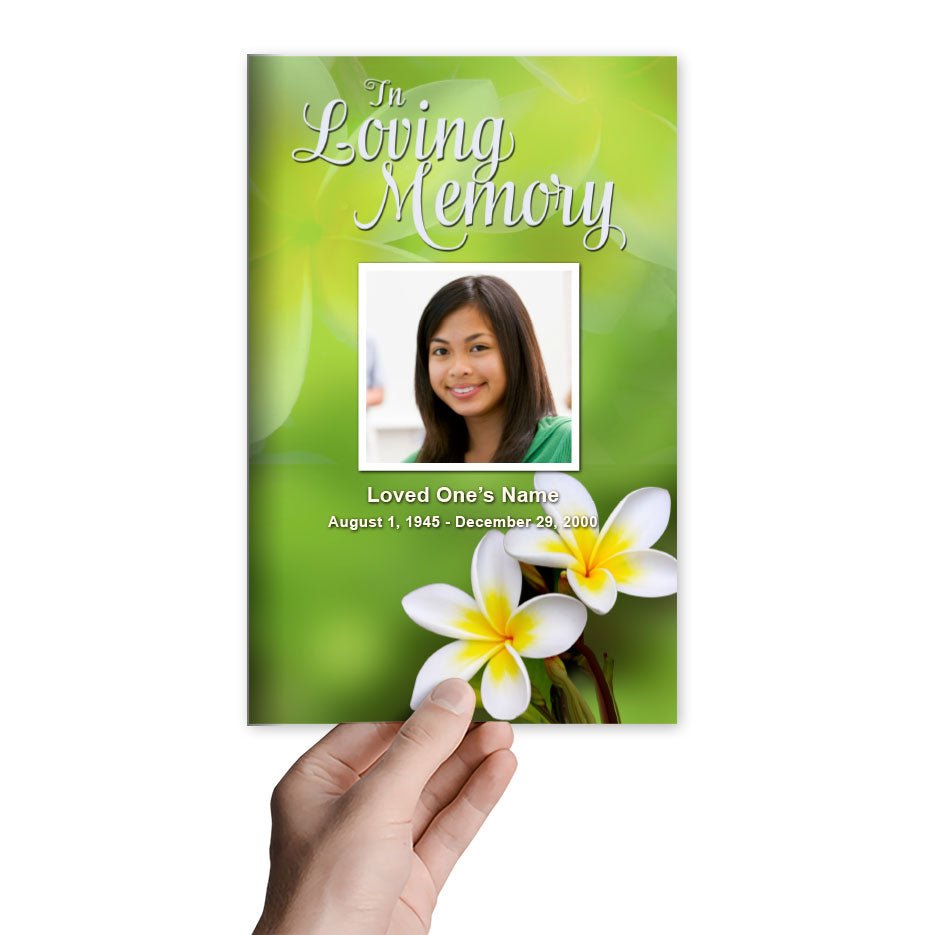 Plumeria Funeral Program Template - The Funeral Program Site