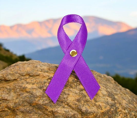 Purple Cancer Ribbon, Awareness Ribbons (No Personalization) - Pack of 10 - Celebrate Prints