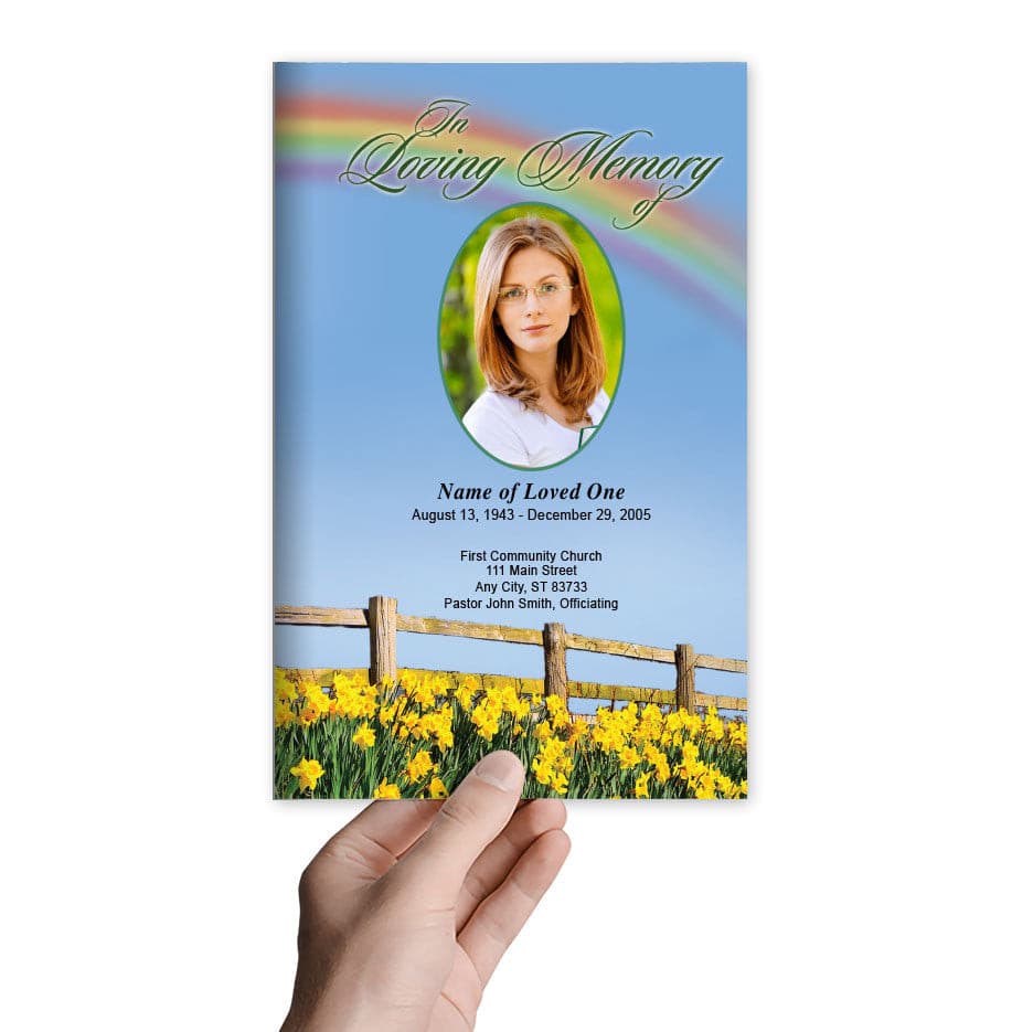 Rainbow Funeral Program Template - The Funeral Program Site