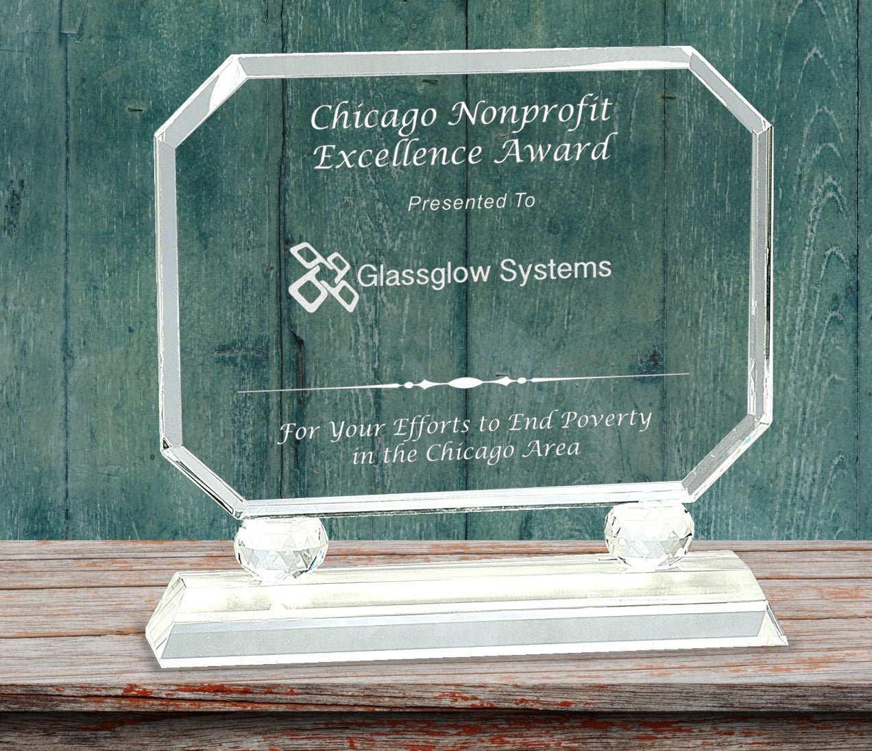 Rectangle Crystal on Black or Clear Pedestal Base - Celebrate Prints