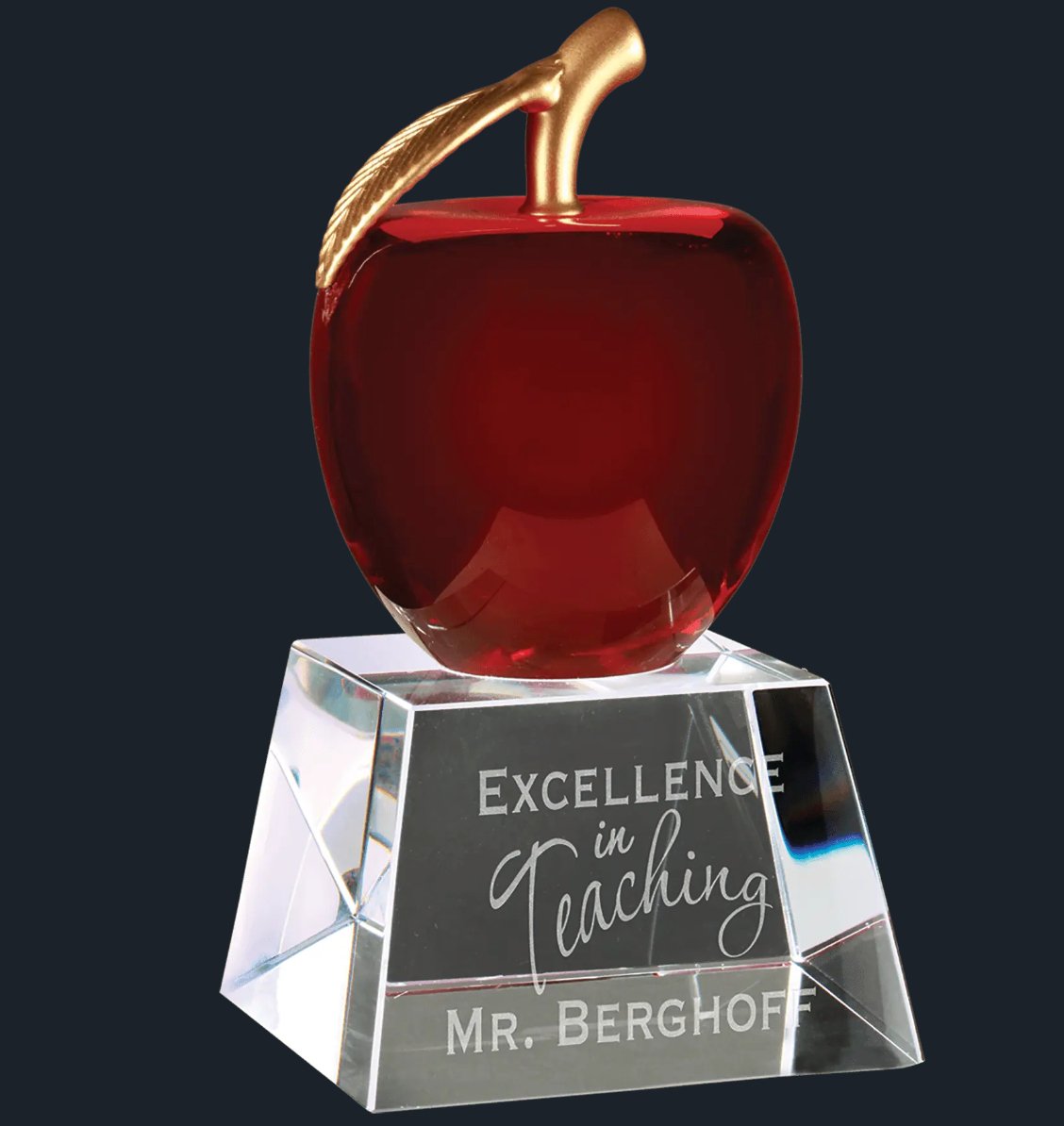 Red Crystal Apple with Clear Base - Celebrate Prints