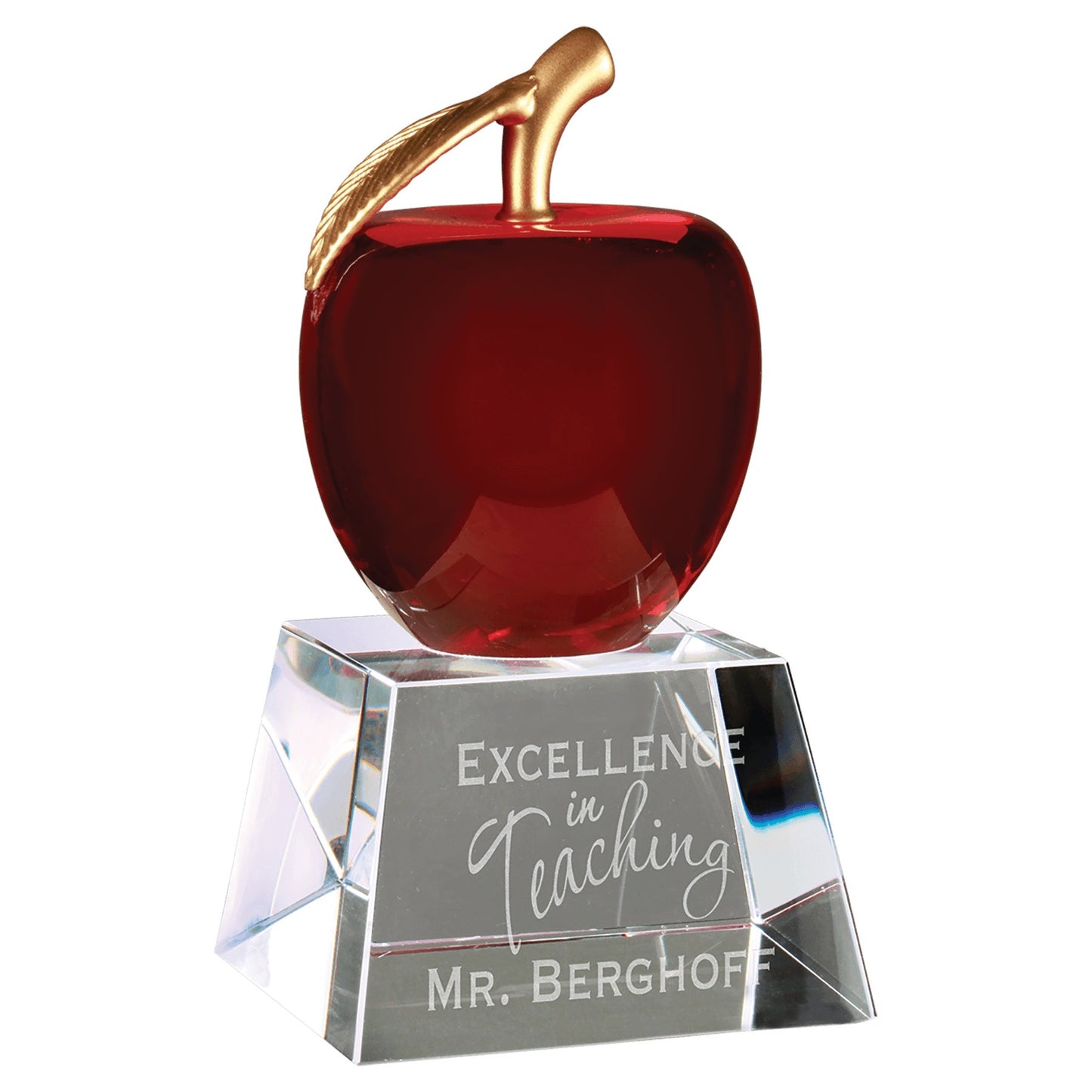 Red Crystal Apple with Clear Base - Celebrate Prints