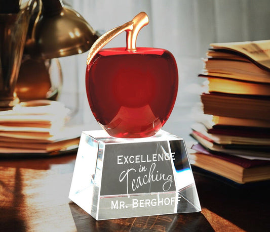 Red Crystal Apple with Clear Base - Celebrate Prints