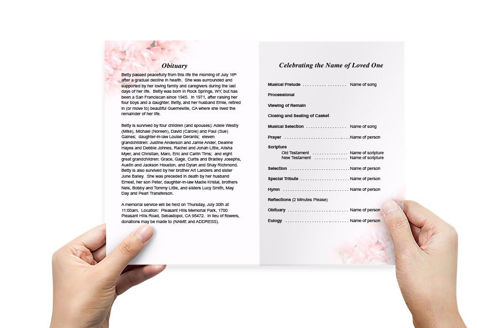 Reminisce Funeral Program Template - The Funeral Program Site