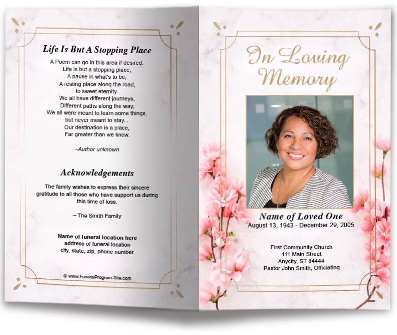 Reminisce Funeral Program Template - The Funeral Program Site
