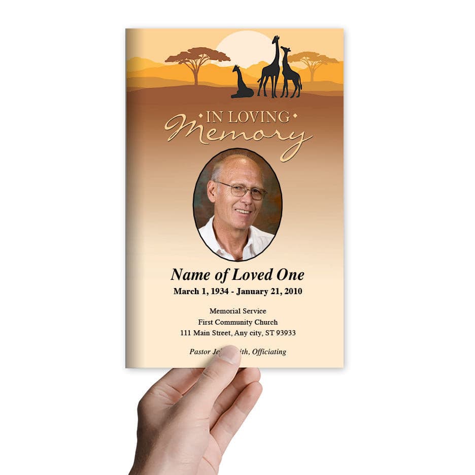 Safari Funeral Program Template - The Funeral Program Site