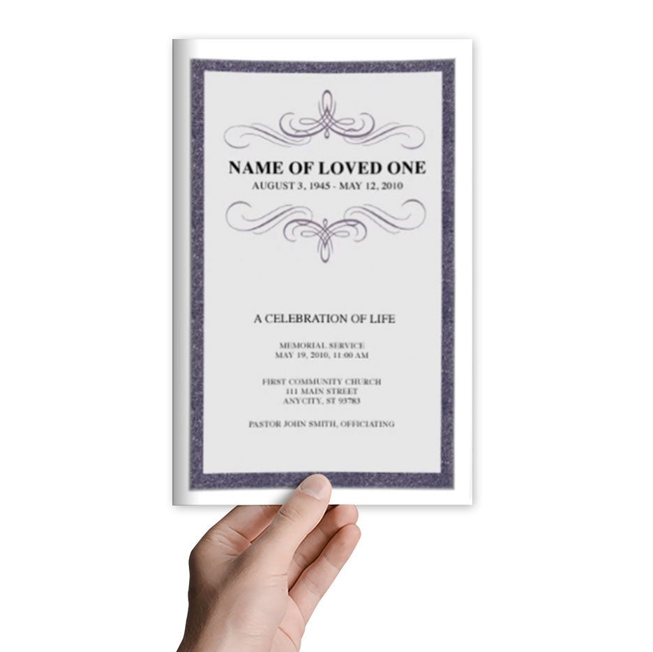 Script Monogram Frame Program Template - The Funeral Program Site