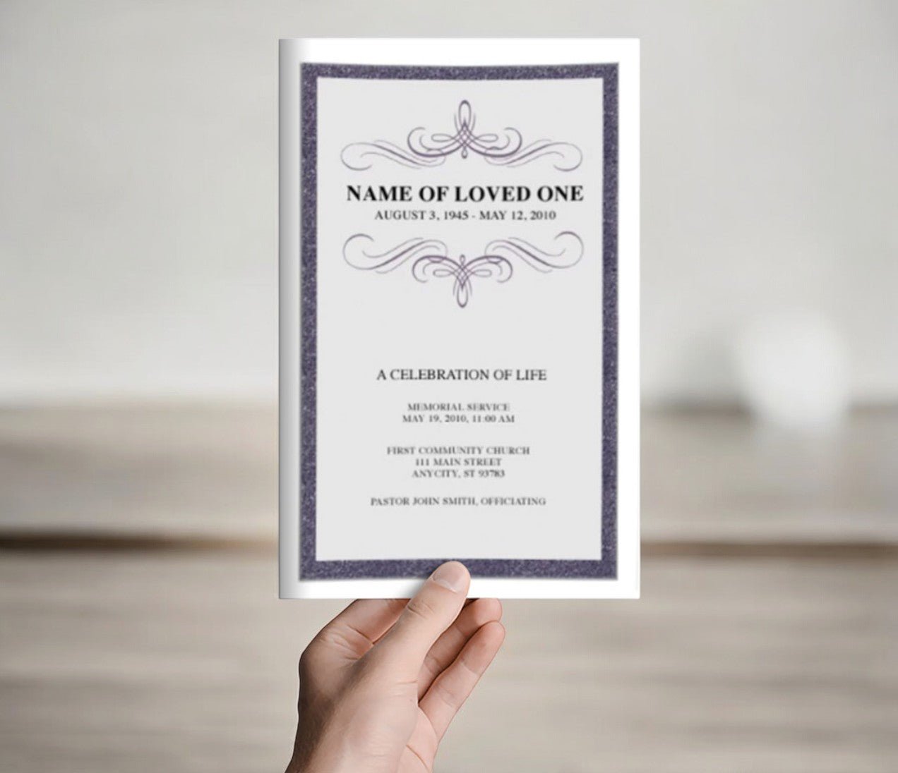 Script Monogram Frame Program Template - The Funeral Program Site