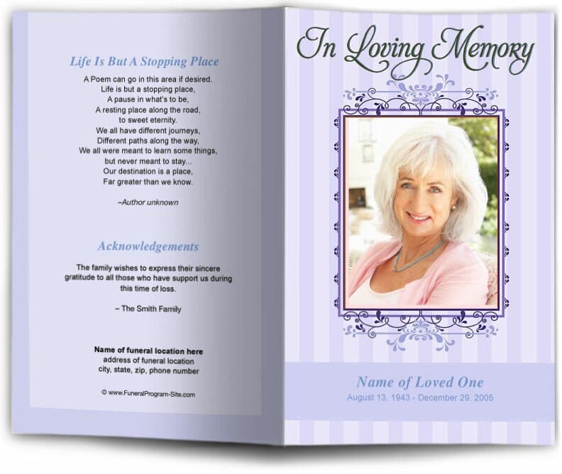 Seraphina Funeral Program Template - The Funeral Program Site