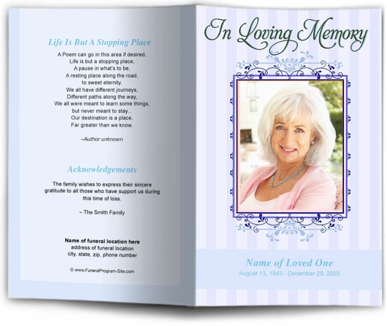 Seraphina Funeral Program Template - The Funeral Program Site