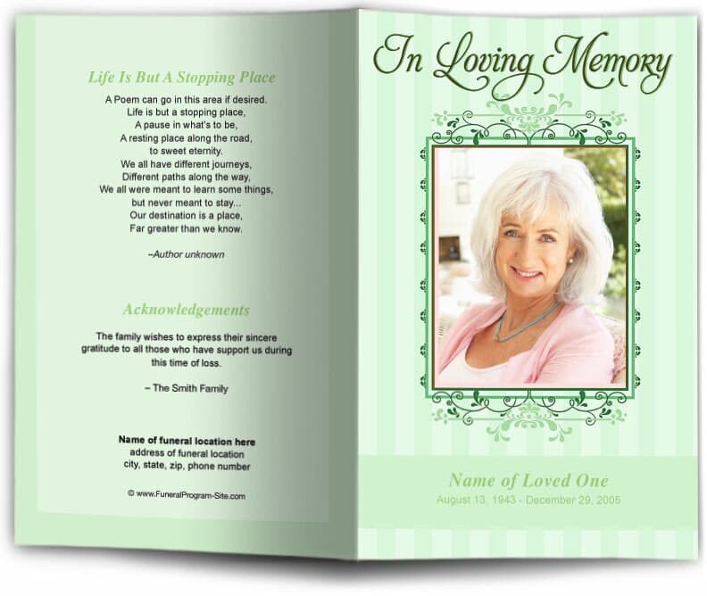 Seraphina Funeral Program Template - The Funeral Program Site