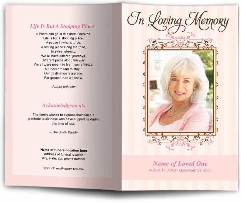 Seraphina Funeral Program Template - The Funeral Program Site