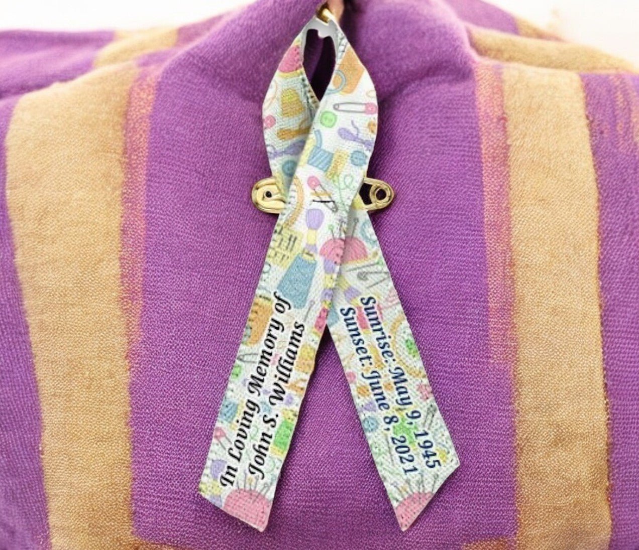 Sewing Awareness Ribbons Personalized Memorial - Pack of 10 - Celebrate Prints