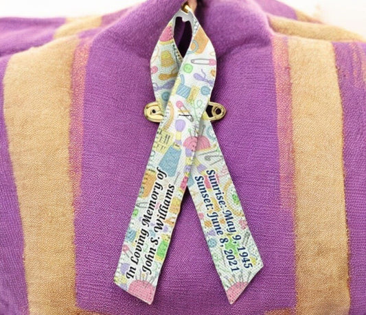 Sewing Awareness Ribbons Personalized Memorial - Pack of 10 - Celebrate Prints