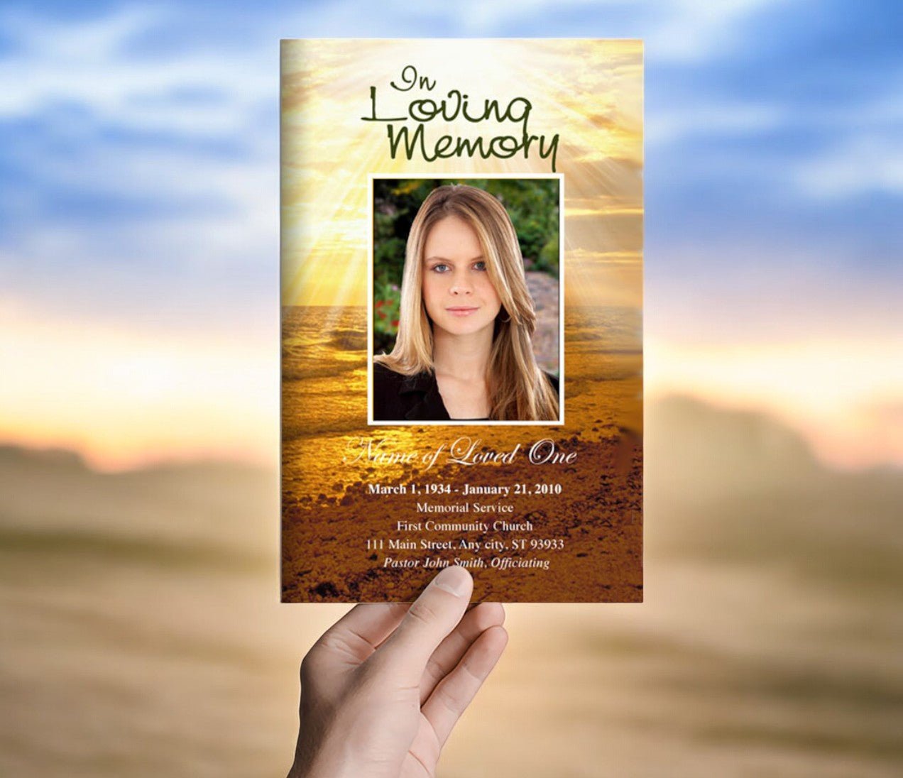 Shine Funeral Program Template - The Funeral Program Site
