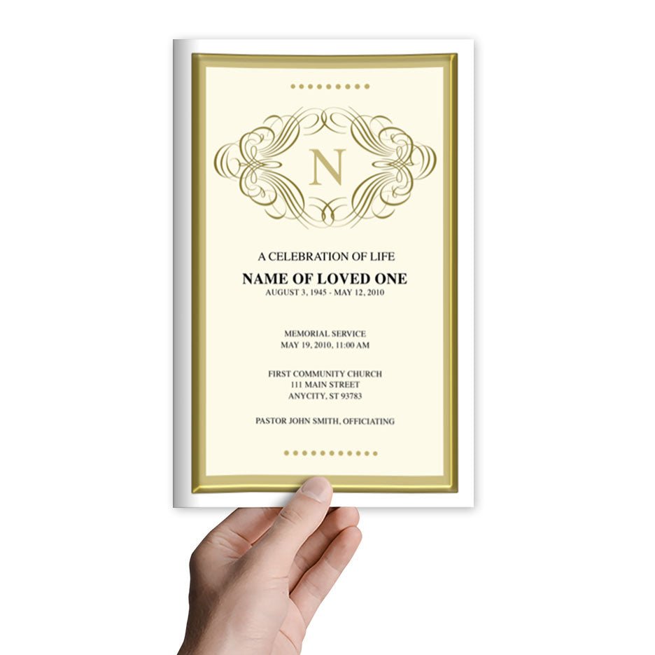 Signature Monogram Frame Program Template - The Funeral Program Site