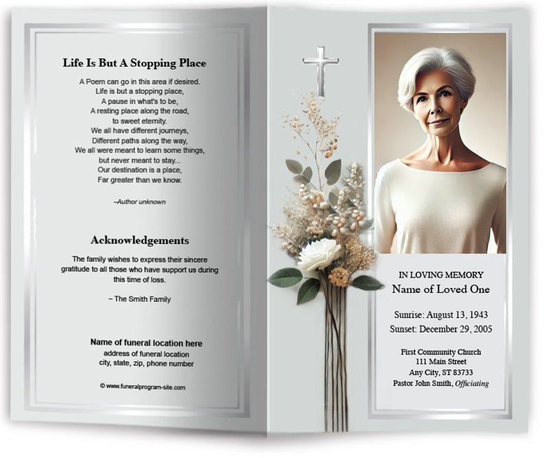 Sleek Funeral Program Template - The Funeral Program Site