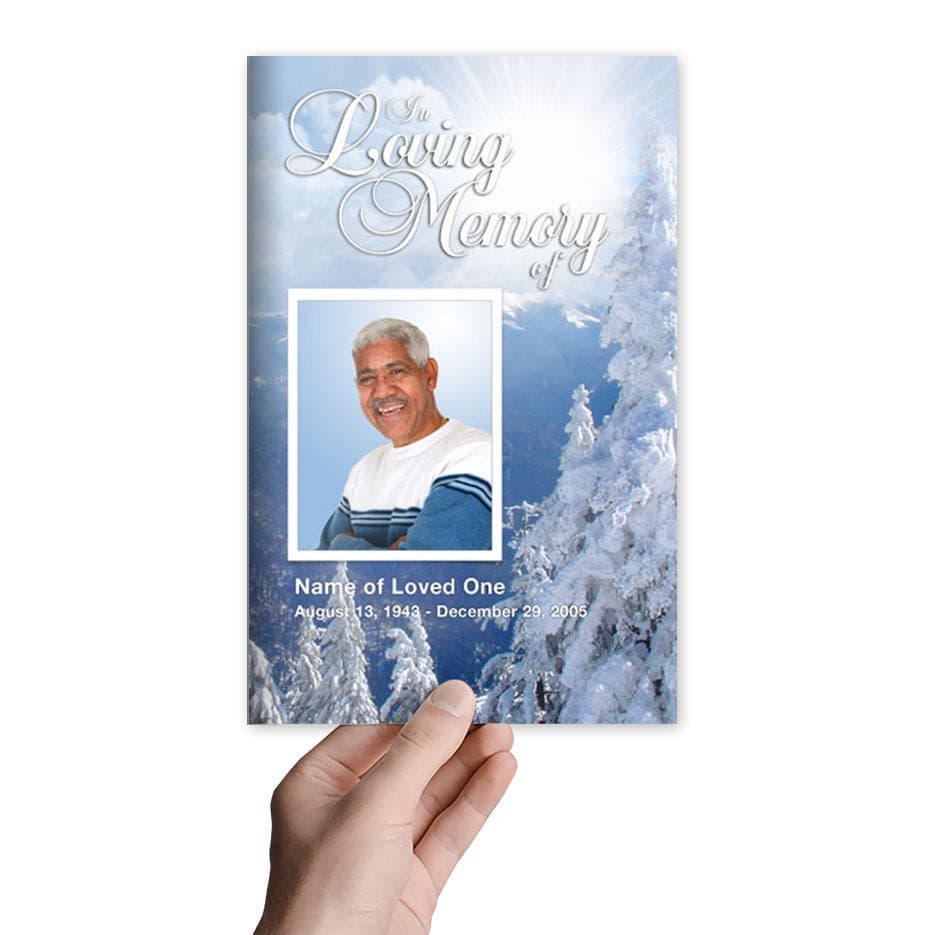 Snowcaps Funeral Program Template - The Funeral Program Site