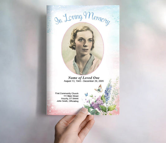 Splash Funeral Program Template - The Funeral Program Site