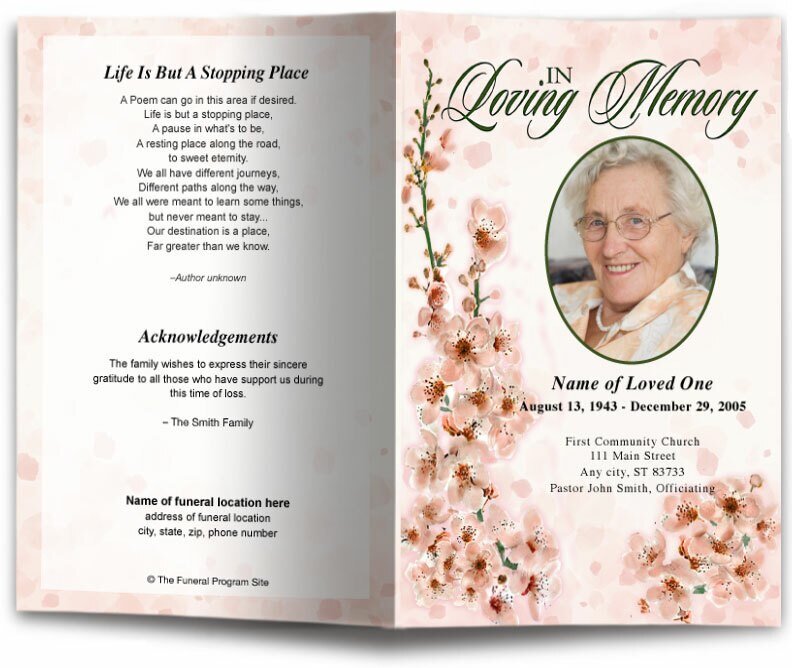 Spring Funeral Program Template - The Funeral Program Site