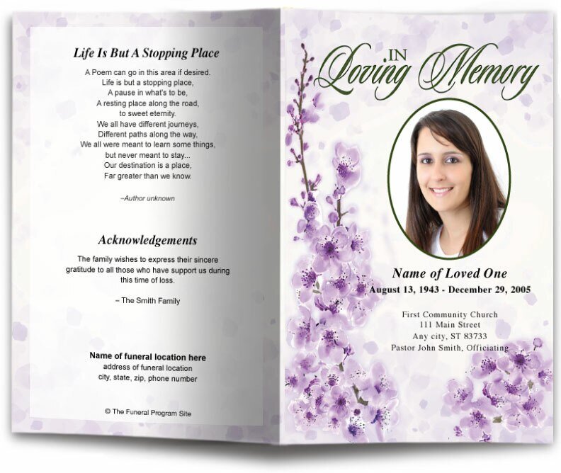 Spring Funeral Program Template - The Funeral Program Site