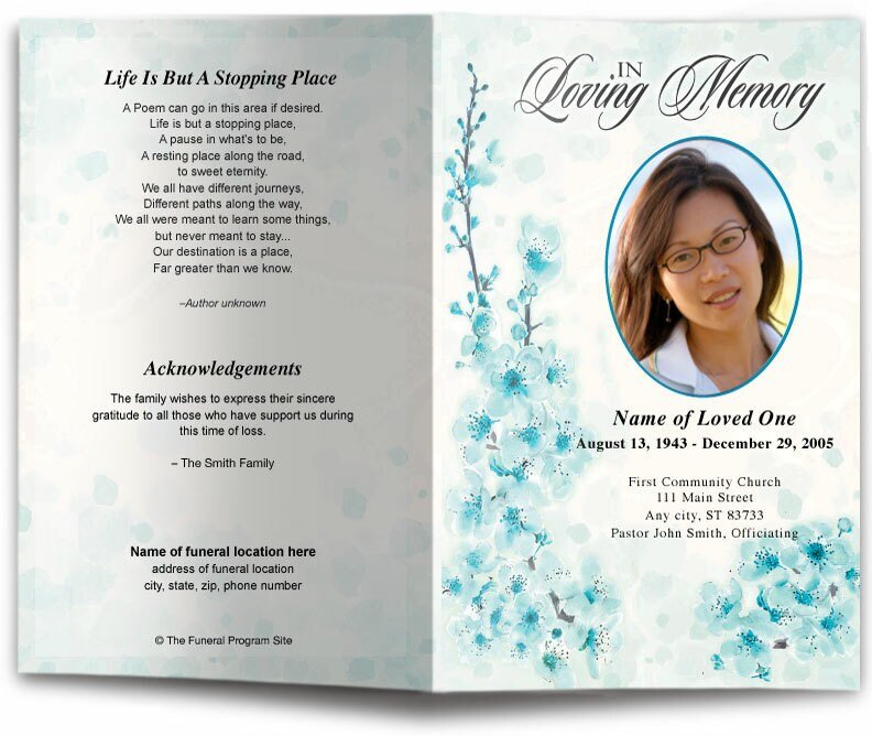 Spring Funeral Program Template - The Funeral Program Site