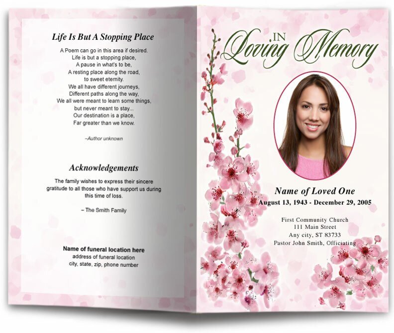 Spring Funeral Program Template - The Funeral Program Site