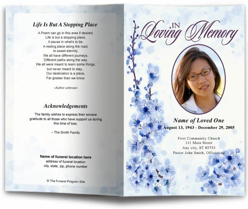 Spring Funeral Program Template - The Funeral Program Site