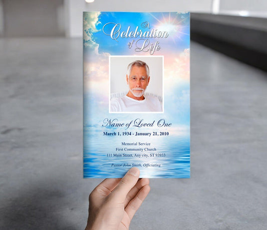 Starlight Funeral Program Template - The Funeral Program Site