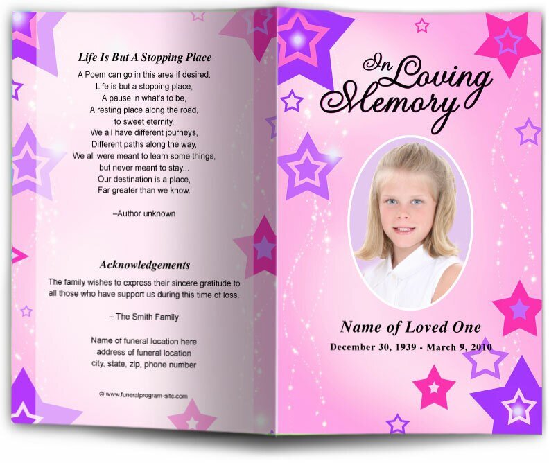Starry Funeral Program Template - The Funeral Program Site