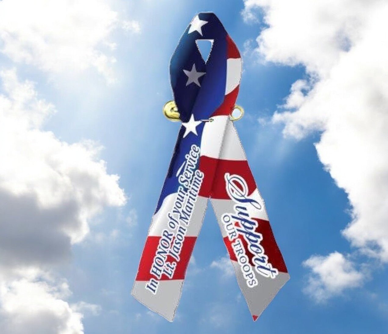 Support Our Troops Patriotic Awareness Ribbons - Pack of 10 - Celebrate Prints