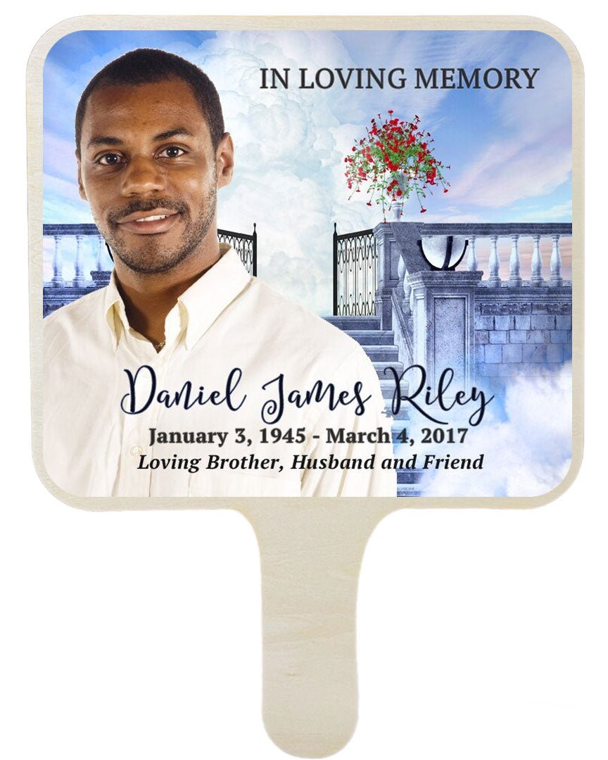 Terrace All-In-One Memorial Hand Fan (Pack of 10) - Celebrate Prints
