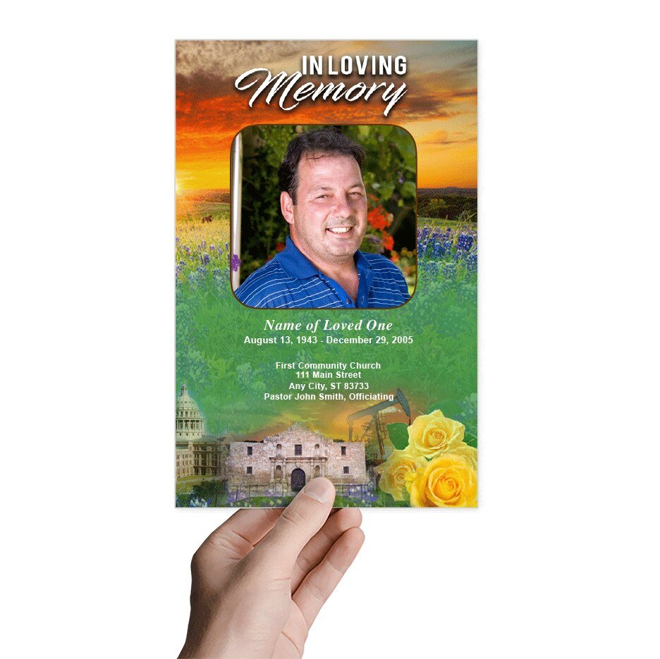 Texas Funeral Program Template - The Funeral Program Site