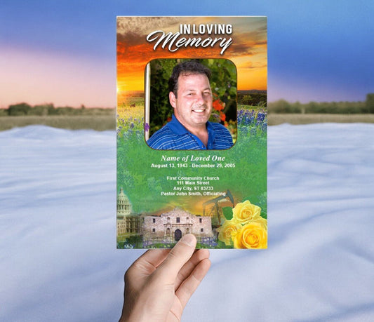 Texas Funeral Program Template - The Funeral Program Site