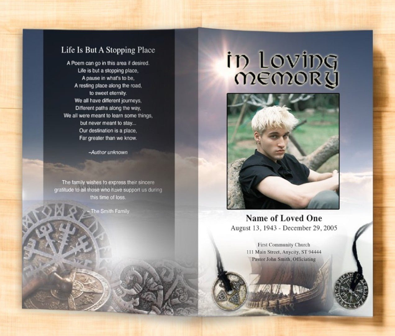 Viking Funeral Program Template - The Funeral Program Site
