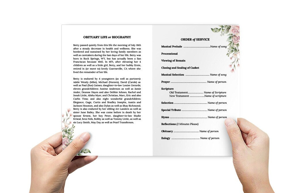 Viola Funeral Program Template - The Funeral Program Site