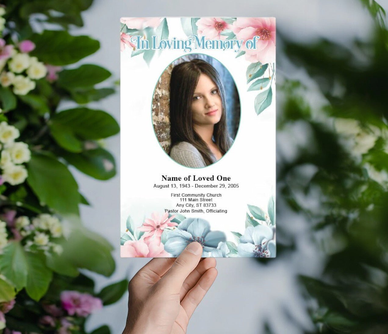 Willow Watercolor Funeral Program Template - The Funeral Program Site